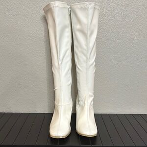 Sleek White Over the Knee Boots